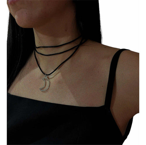 Derive Collar Gargantilla Chocker - Cordon Negro Con Dije Multiuso 0