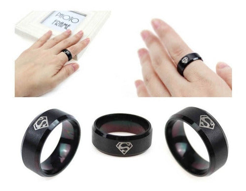 Superman Stainless Steel Rings with Emblem 0