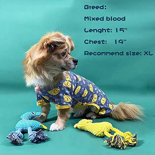 Tony Hoby Pet Clothing for Dogs Pajamas with Cute Cat Print 2