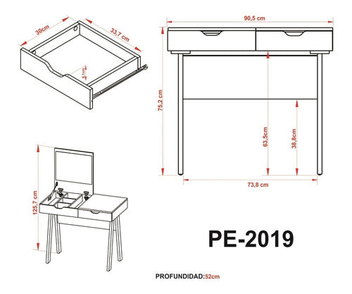 Punto Union Escritorio Dressoire Aparador Tocador Espejo Cajon - 2019 5