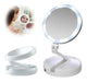 Foldaway Double LED Touch Light USB Makeup Mirror Portable Magnifying 0