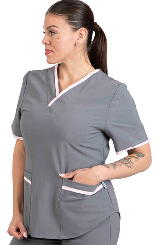 Presente Ambo Médico Spandex Mujer Ajustable Talle Especial 6