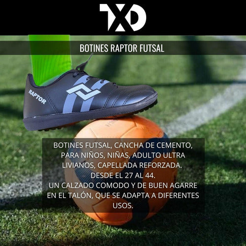 Raptor Soccer Futsal Boots for Kids and Adults - Cement Court Stitching 3