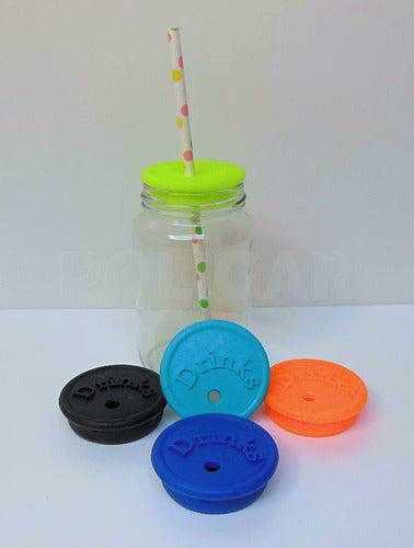 Drink Tapon With Hole For Glass Jar X 50 Units 5