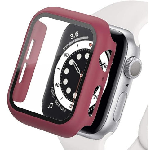 BOGOH Official 2-in-1 Glass Protector Case Compatible with Apple Watch 45mm 1