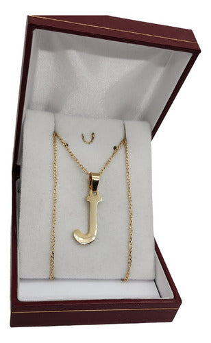 Monarca Joyas Initial Letter J Gold Plated Necklace with Pendant 1