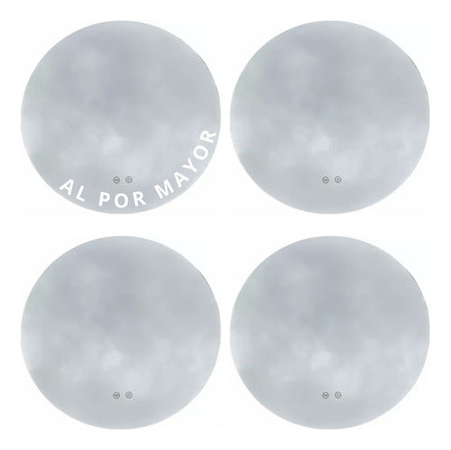 Acra Round Mirrors with LED Light and Defogger - Set of Four 0