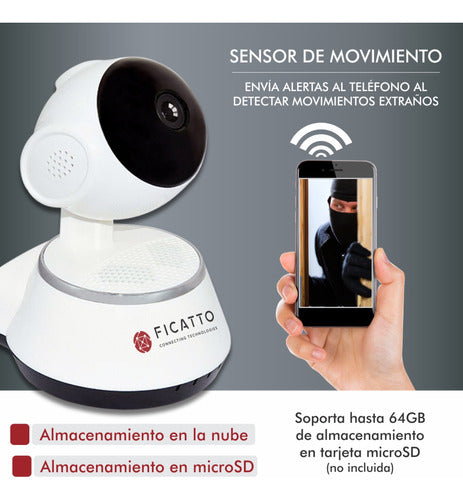 Ficatto IP Wifi Indoor Security Surveillance Camera HD 2