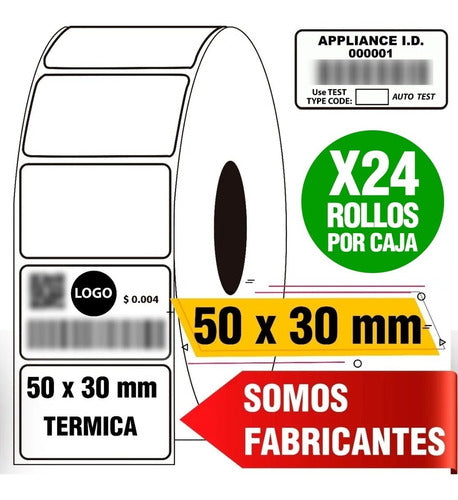 Etiqueta Térmica Rollo De 50 X 30 Mm - 24 Unidades 0