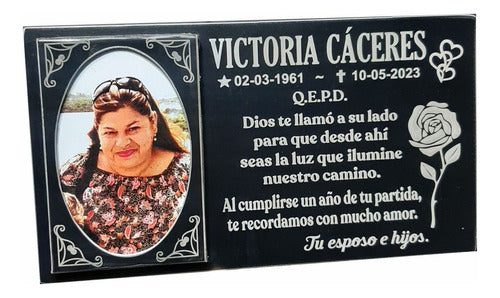 Genérica Placa Chapa Cementerio Funeraria Recordatorio Nicho 20x11cm 1