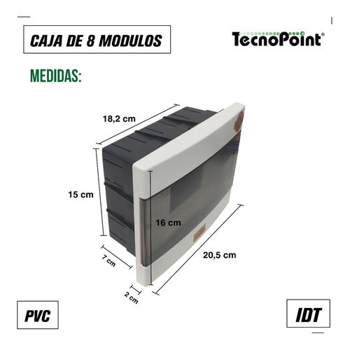 Pack X4 Cajas Para Termica De Embutir Con Tapa 8 Modulos Idt 3