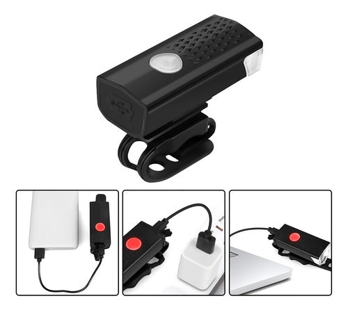 USB Rechargeable LED Bike Lights Kit Front and Rear 4