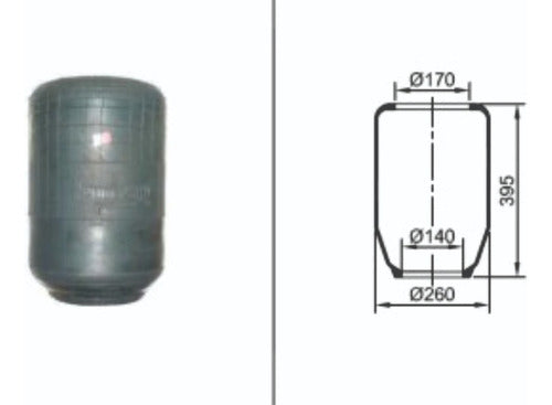 Neumacarg Fuelle Pulmon Suspension Neumat Semi TC260-170-395 3