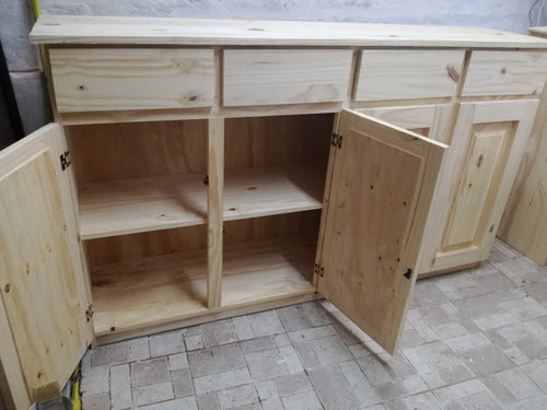 Rustic Pine Baiuth Sideboard Dresser 160cm 1