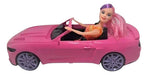 Carrinho Rosa Conversível Com Boneca Compatível C/ Barbie 3