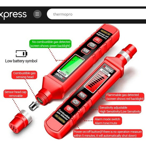 Digital Combustible Gas Leak Detector Aneng 7