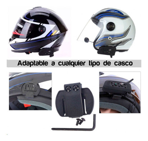 Intercomunicador Bluetooth Casco Moto V6 Pro 1200 Mts 850mah 3