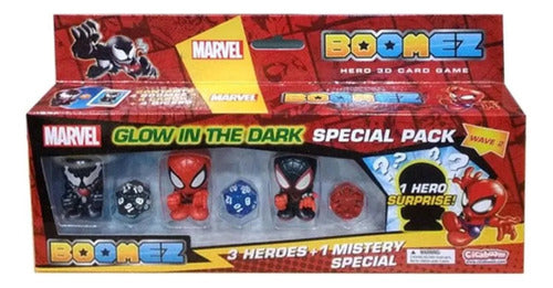 Cicaboom Boomez Marvel Pack 4 Figuras Batalla Glow In The Dark Wabro 0