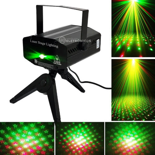 Canhão Laser Holográfico Jogo De Luz Strobo Iluminação Festa 2