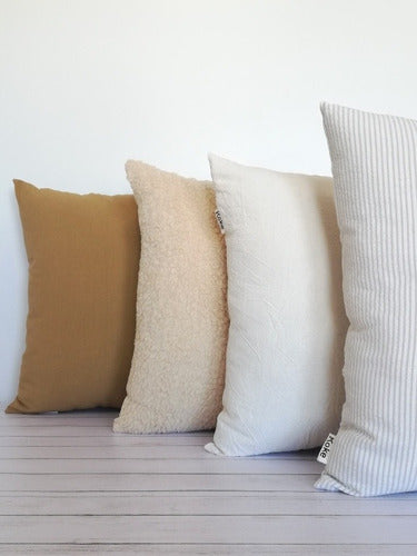 Set of 4 Plain or Striped Tusor Cushions of Your Choice 23