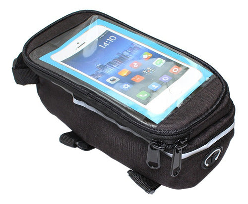 Bolso Estuche Porta Celular Bicicleta Negro 0