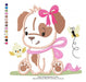 Elma Matrices Embroidery Machine Children's Design - Dog Girl Bow 2746 3