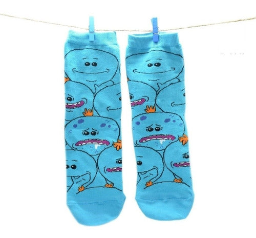 Rick and Morty Mr Meeseeks Long Socks 0