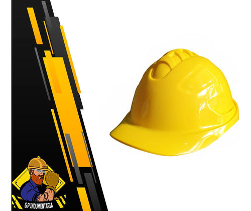 Casco De Seguridad Industrial Obra Arnes Simple Amarillo Dp 1