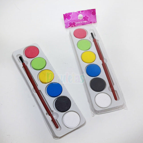 Pirulas Souvenirs Watercolors 6 Colors and Brush Set of 40 0