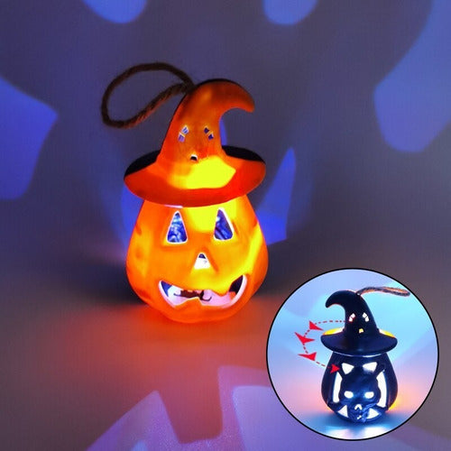 Vela Calabaza Bicolor Led Halloween Pumpkin Luminoso 1