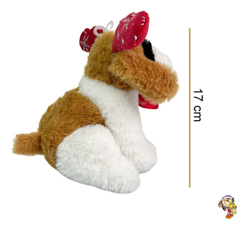 Christmas Plush Dog with Reindeer Ears Soft Toy 2