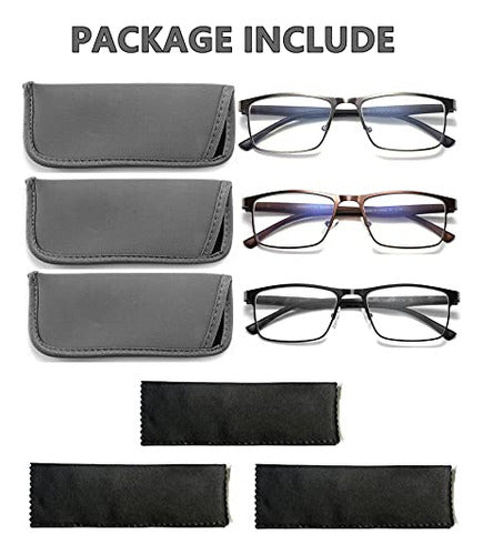 Crgatv 3-pack Gafas De Lectura Para Hombres De Luz Azul Filt 4