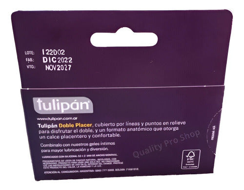 Preservativos Tulipán Doble Placer X 12 Unidades Discreto 1