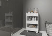 LG Amoblamientos Multi-Purpose Cart for Bathroom and Kitchen with 3 Shelves in White with Wheels 2