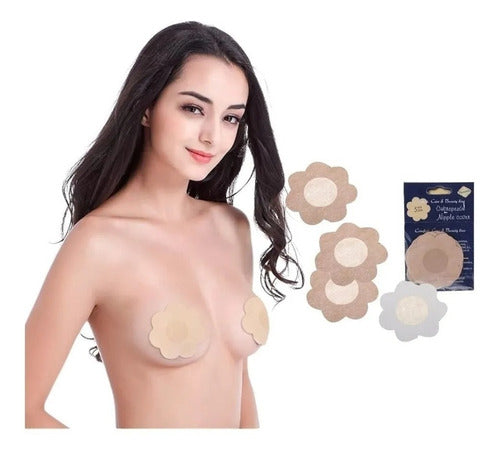 NippleCover Pack of 10 Pairs Adhesive Nipple Covers - Flower Shape! 0