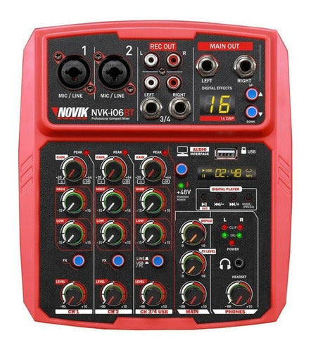 Consola Mixer Novik Nvk-i06bt 6 Canales Bluetooth Usb 3