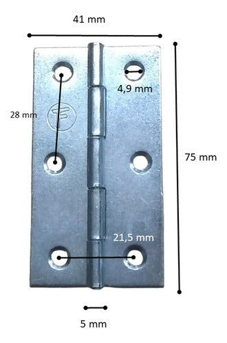 Bisagra Libro Hº Zincado Combo 2 - 38+51+63+75 Mm - Fdn 5