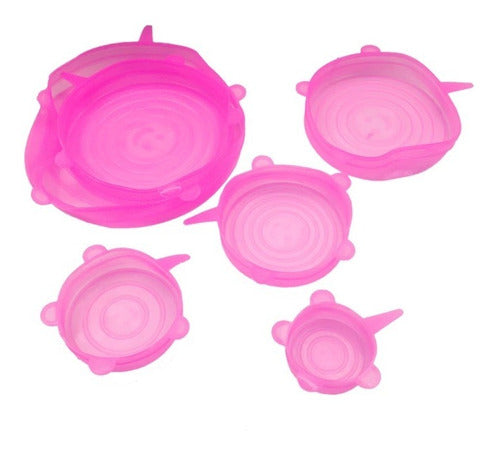 Set of 6 Silicone Lids for Fruits, Vegetables, and Jars 10