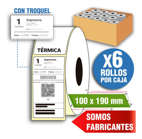 ID GROUP S.A Thermal Shipping Labels 100 X 190 - Pack of 6 Rolls 1