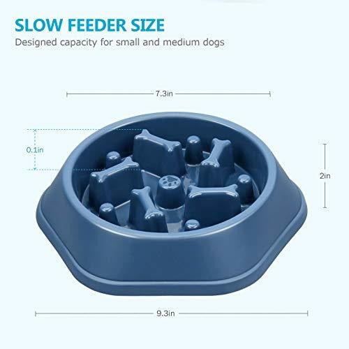 UPSKY Slow Feeder Dog Bowl - Blue Bone Pattern 1