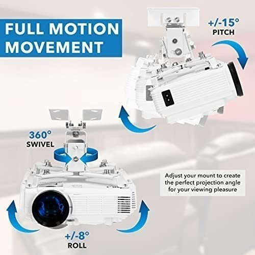 Mount-It! Universal Wall and Ceiling Projector Mount - White 3