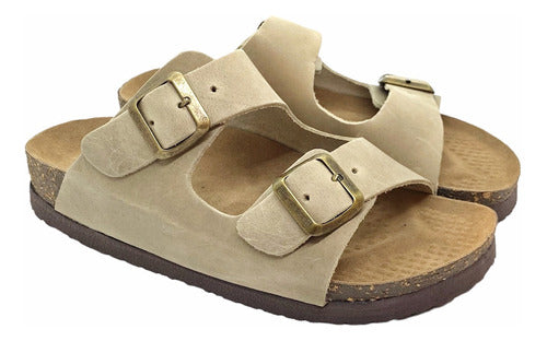 Zarpas Women's Leather Birk Sandals Comfortable Lightweight Vison 3