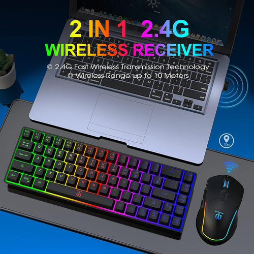 Snpurdiri Wireless Gaming Keyboard and Mouse Combo with LED Lighting 1