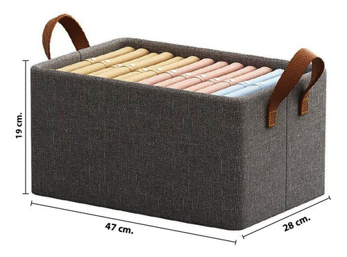 Caja Organizadora De Tela Ropa Con Asas Excelente Calidad 3