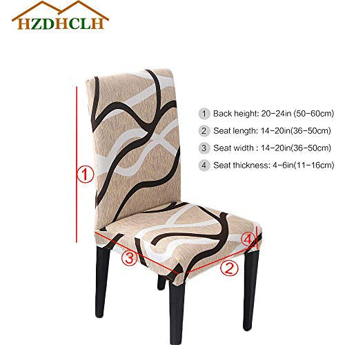 Hzdhclh - Pack of 4 Dining Chair Covers, Stretchable and Removable 4