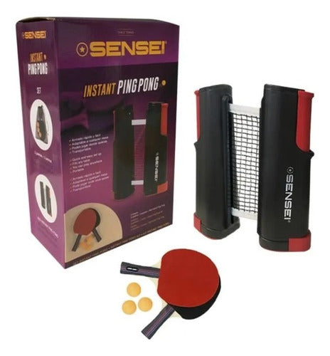 Portable Ping Pong Set 2 Paddles + Balls + Retractable Net 0