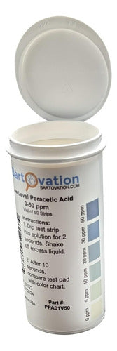 Bartovation Kit 50 Test Strips Peracetic Acid Solutions 0-50 Ppm 1