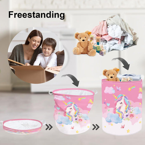 Clastyle Unicorn Design Laundry Basket for Girls 2