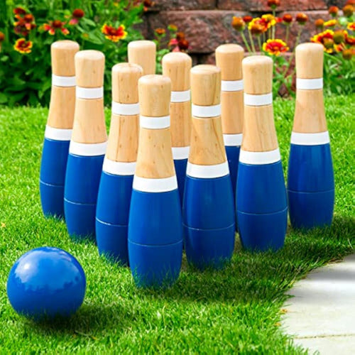 Hey! Play! Game Wooden Bowling Pins Set 4