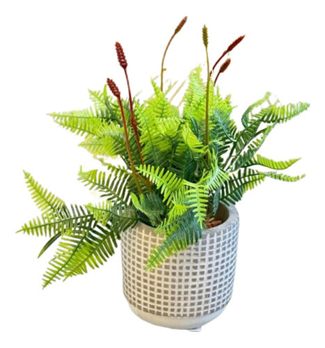 Tienda El Capitán: Artificial Flower Plant in Ceramic Pot 27cm High x Ø 10cm 0